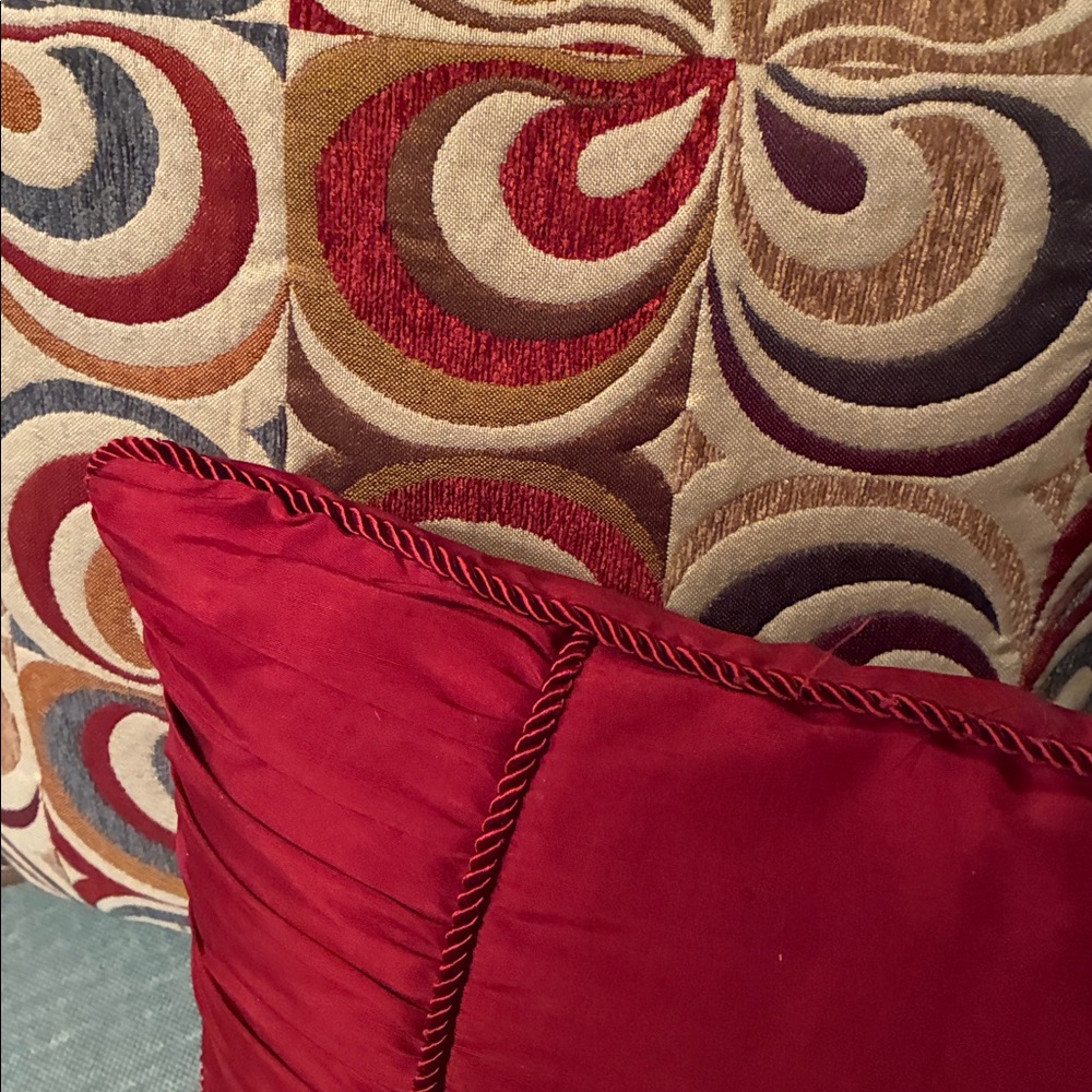 Colorful Patterned and Red Throw Pillows - Picture 9 of 9